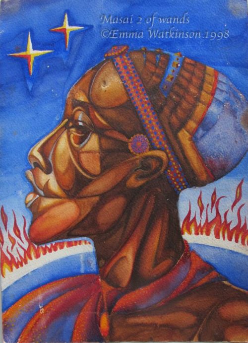 Masai warrior, 2 of Wands